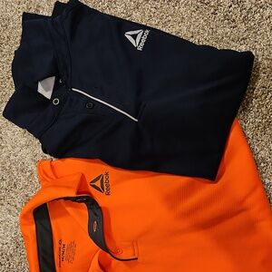 Reebok Polo Shirts Orange and Black Casual Style